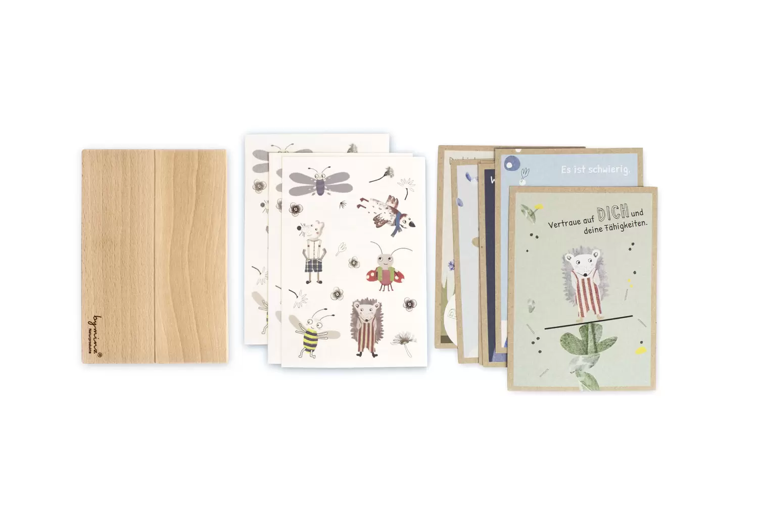 Kartenhalter, Kraft-Tattoos, Karten mit Lebensbotschaften – Kraft-Tattoos mit Karten und Kartenhalter, byminz Naturprodukte, Luzern