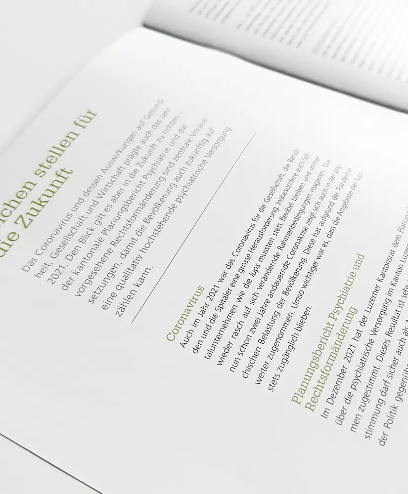 Corporate Design, Typografiekonzept – Luzerner Psychiatrie (lups)
