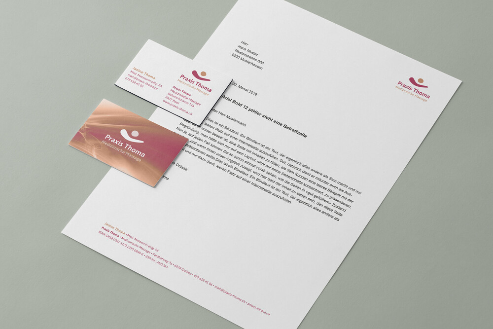 Geschäftsdrucksachen – Praxis Thoma, Medizinische Massage, Root