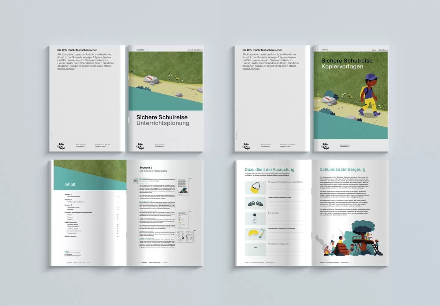 Covers, Kopiervorlagen und Unterrichtsplanung – Lehrmittel-Serie «SafetyTools» der BFU