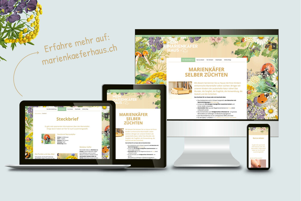Website responsive, Webshop – Marienkäferhaus, byminz Naturprodukte, Luzern