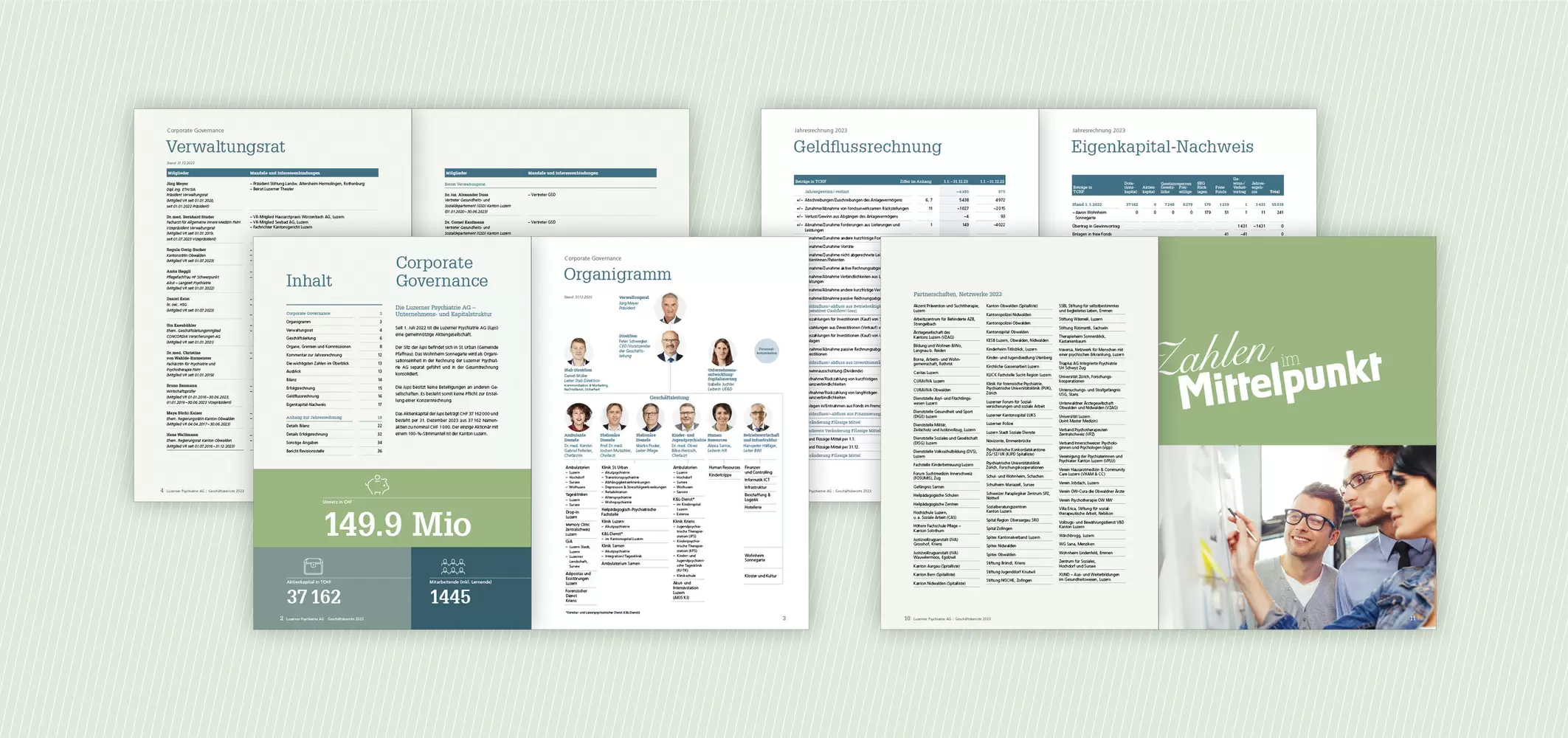Geschäftsbericht, Layout Finanzbericht Design Innenseiten – Luzerner Psychiatrie (lups)