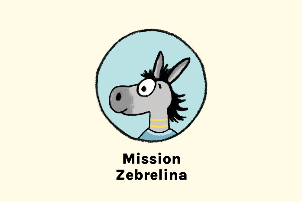 Maskottchen Logo – «Zebrelina» Sichere Schulwege Stadt Kriens, Kindergarten