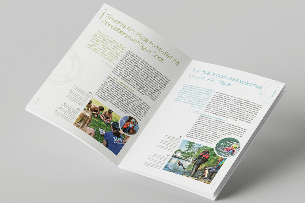 Gestaltung Innenseiten – Kundenmagazin der Schweizerischen Lebensrettungs-Gesellschaft (SLRG)