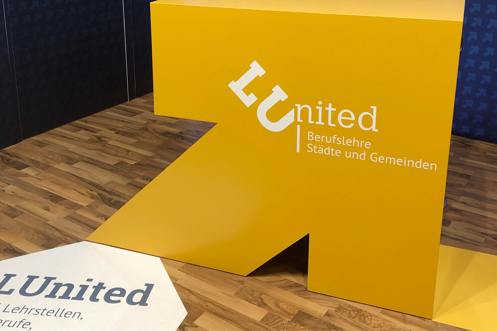 Standgestaltung für Ausbildungsmesse Zebi, 3D-Objekt – LUnited – Lehrberufe von Stadt und Gemeinden