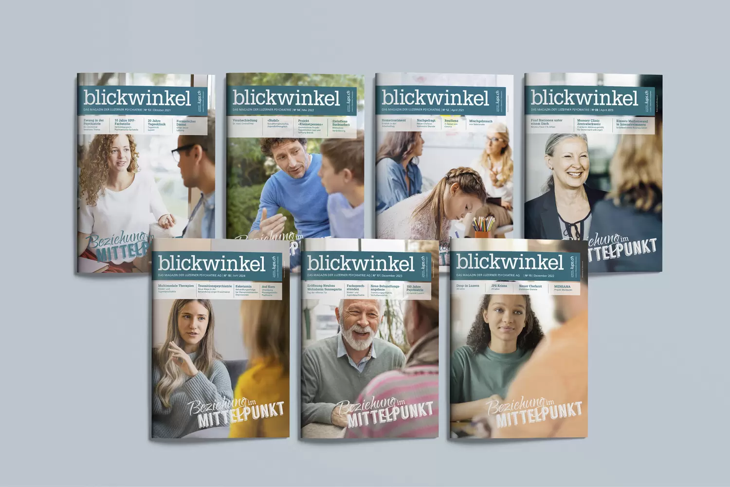 Magazin Titelseiten-Serie – Magazin «Blickwinkel» der Luzerner Psychiatrie (LUPS)