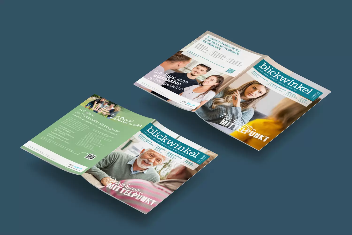 Vorder- und Rückseiten – Magazin «Blickwinkel» der Luzerner Psychiatrie (LUPS)