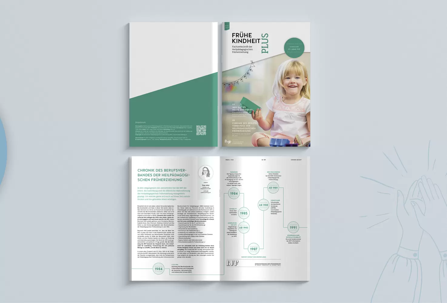 Cover und Inhalt – Fachzeitschrift der Heilpädagogischen Früherziehung «Frühe Kindheit PLUS»