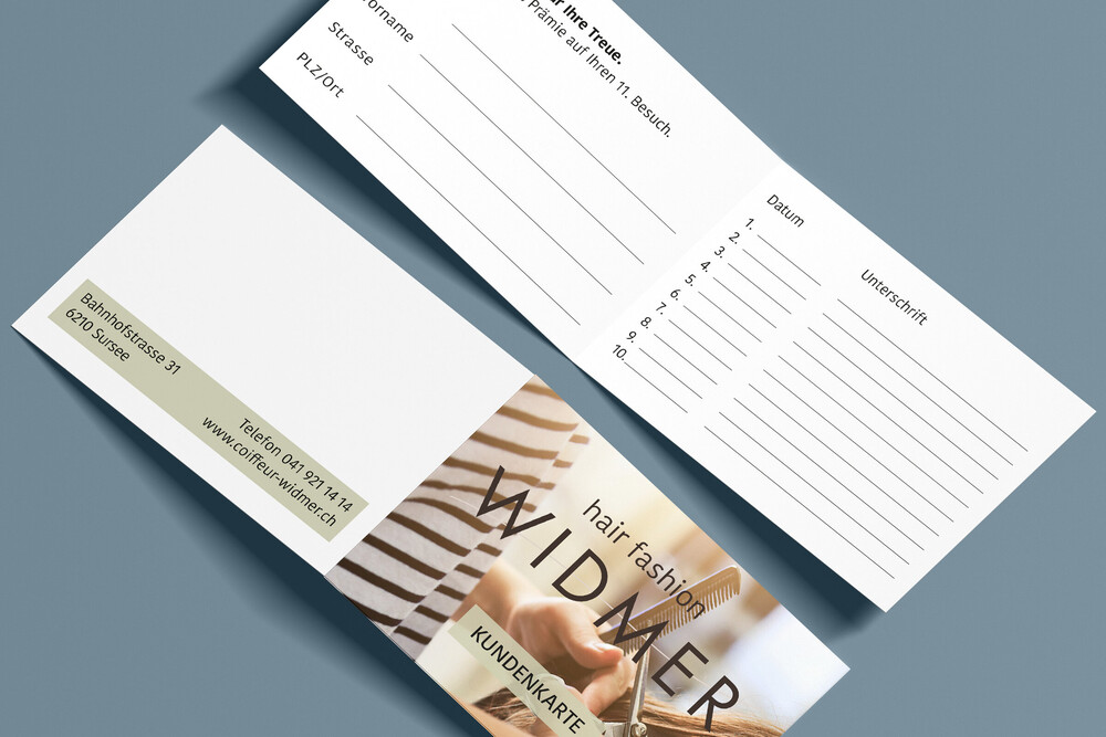 Kundenkarte – hair fashion WIDMER, Sursee & Ebikon