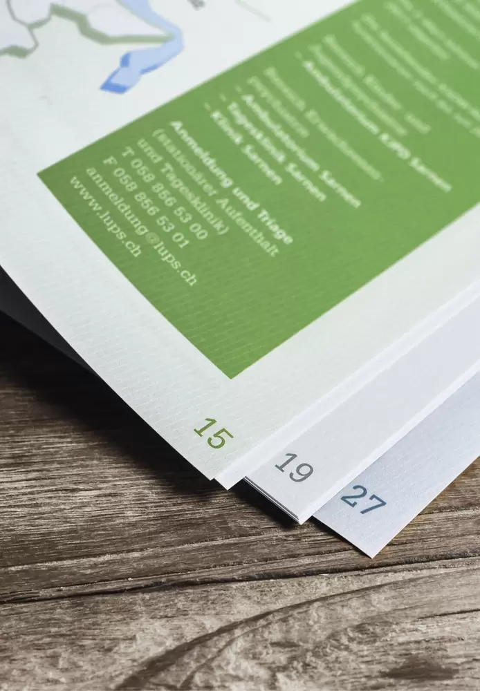 Infobox und Farbraster – Magazin «Blickwinkel» der Luzerner Psychiatrie (LUPS)