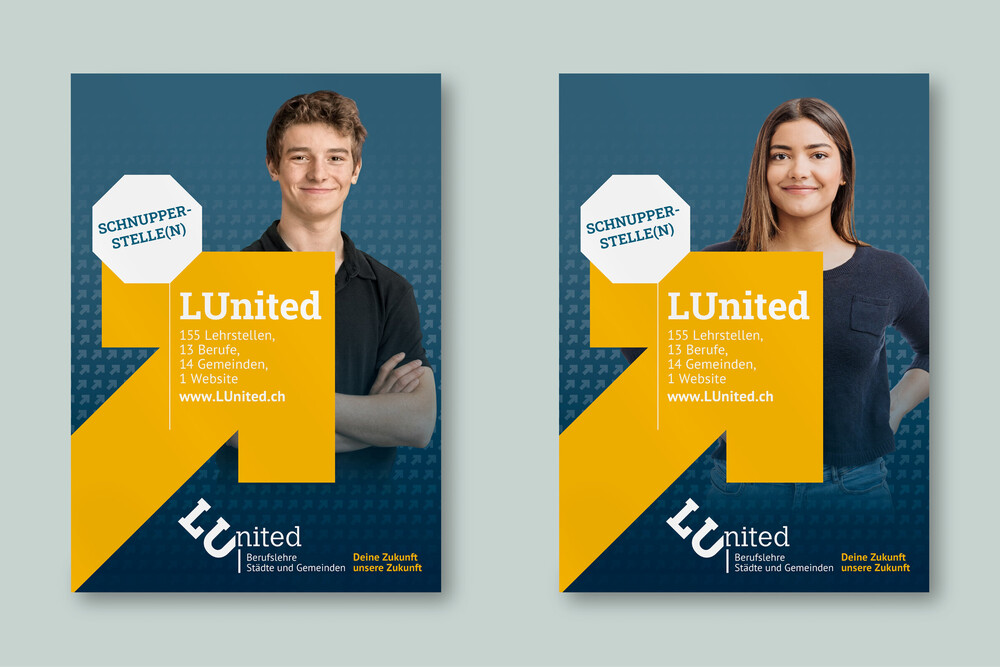 Kommunikationsunterlagen, Flyer – LUnited – Lehrberufe von Stadt und Gemeinden