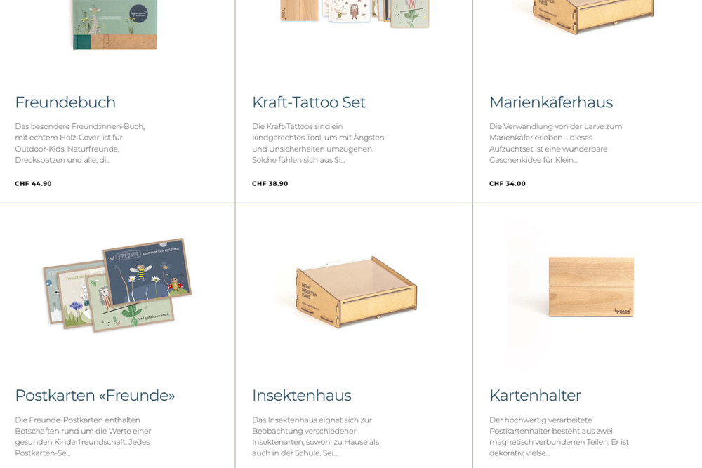 Detailansicht Produkte-Übersicht – Webshop byminz Naturprodukte, Luzern