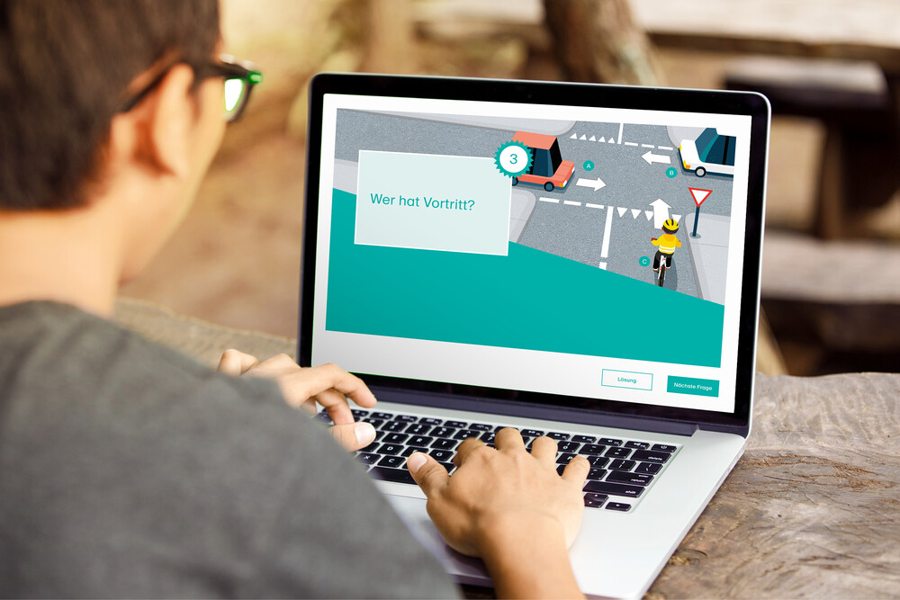 Online-Quiz «Sicher mit dem Velo unterwegs» – Lehrmittel-Serie «SafetyTools» der BFU