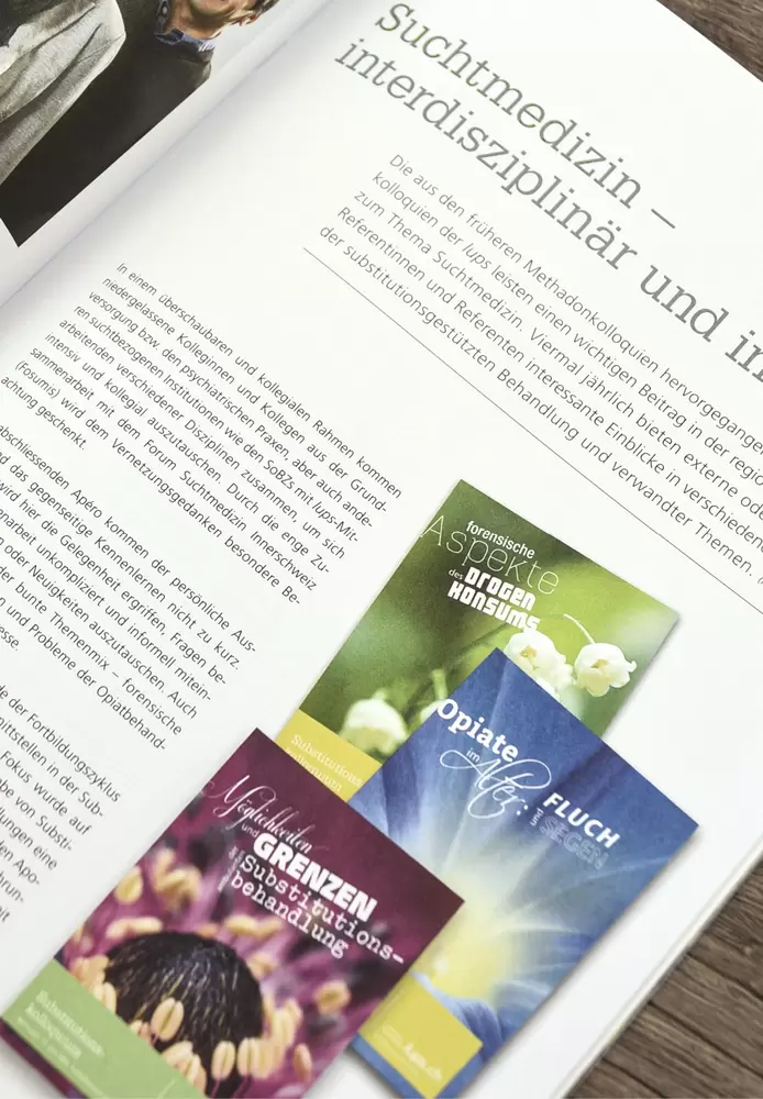 Gestaltung Innenseite – Magazin «Blickwinkel» der Luzerner Psychiatrie (LUPS)