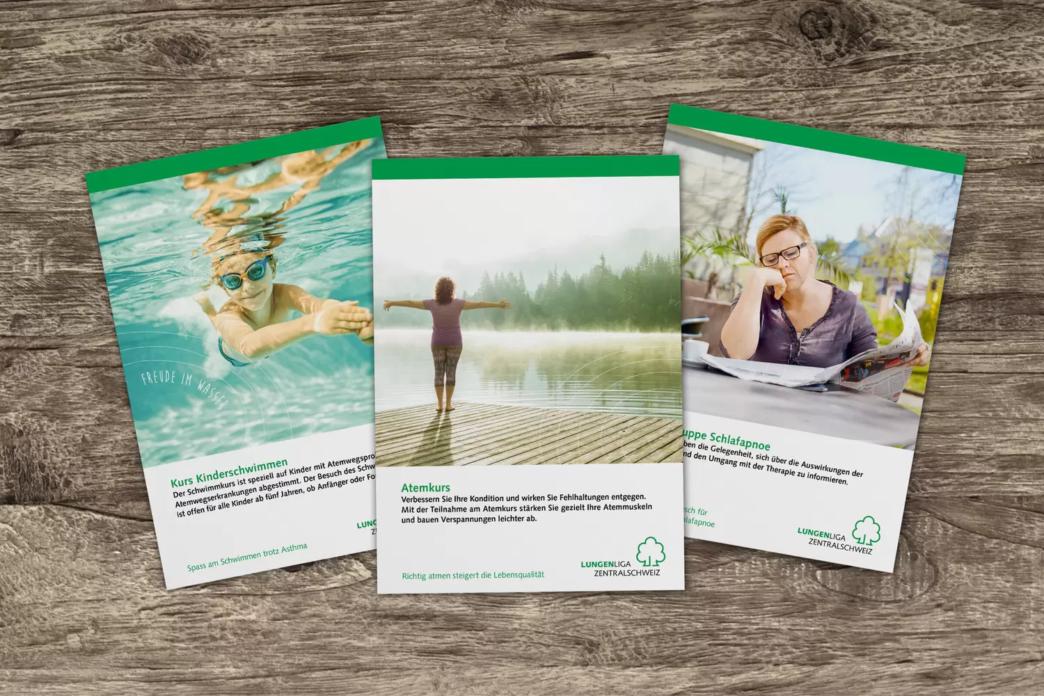 Kommunikationsunterlagen und Flyer – Lungenliga Zentralschweiz