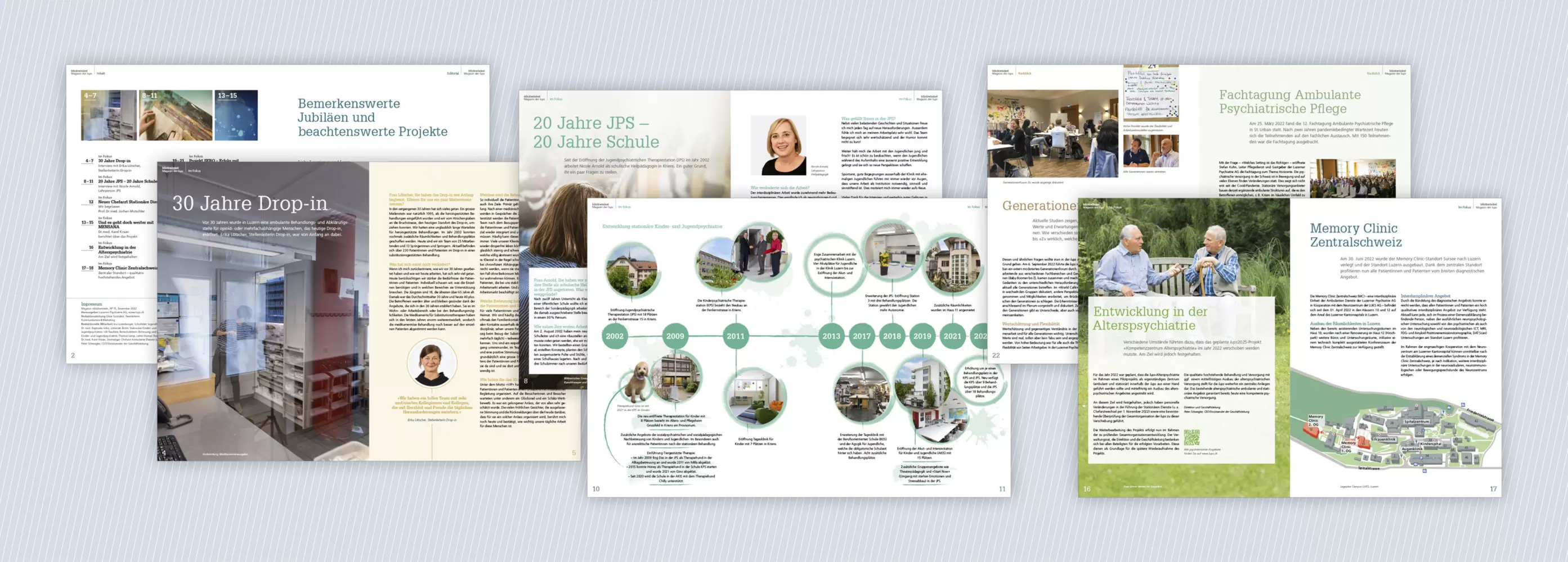 Überblick-Innenseiten – Magazin «Blickwinkel» der Luzerner Psychiatrie (LUPS)